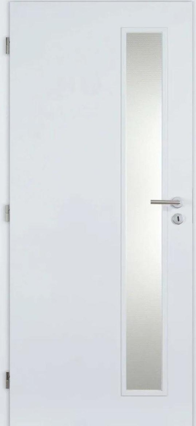 Doornite CPL Interiérové dveře TIKA1 sklo, 80 L, 846 × 1983 mm, CPL laminát, levé, bílé, prosklené