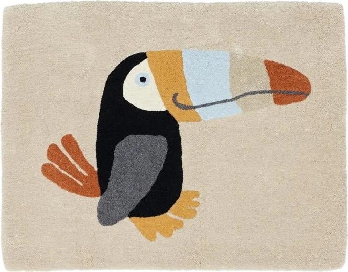 OYOY Vlněný koberec Toucan Clay 90 x 70 cm, multi barva, textil