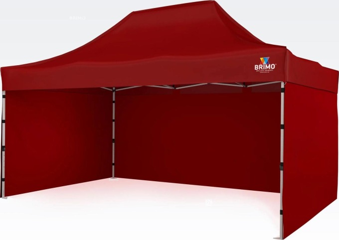 BRIMO Párty stan 3x4,5m - s 3 stěnami - Červená S. Alu