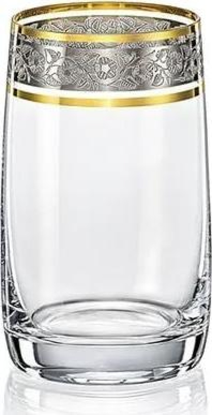 Crystalex - Bohemia Crystal Sklenice na nealko Ideál 250 ml s dekorem Exclusive platinum, 6 ks