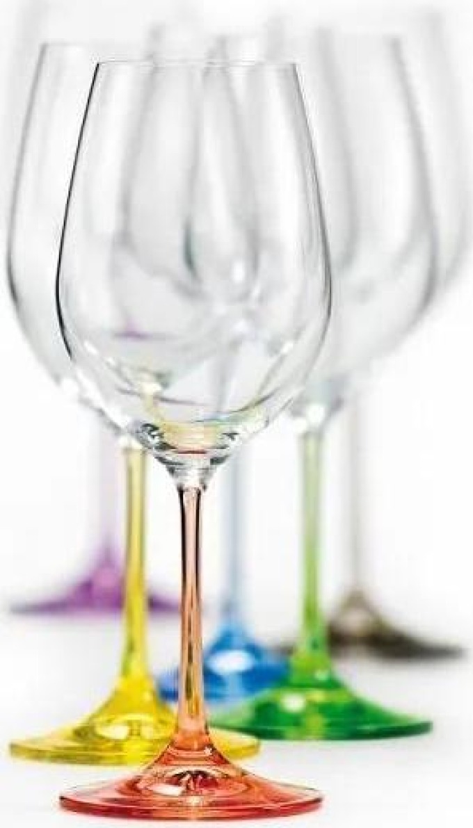Crystalex set sklenic na bílé víno Viola Rainbow 350 ml 6 KS