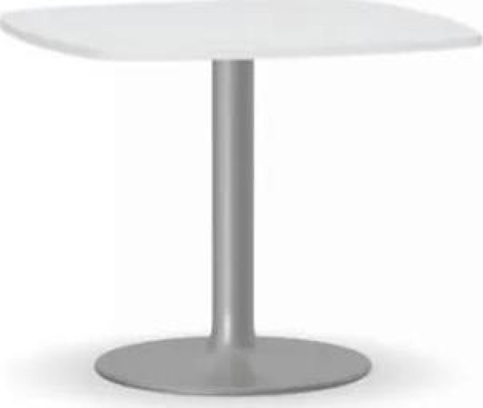 Konferenční stolek ZEUS II, 660x660 mm, šedá podnož, deska bílá