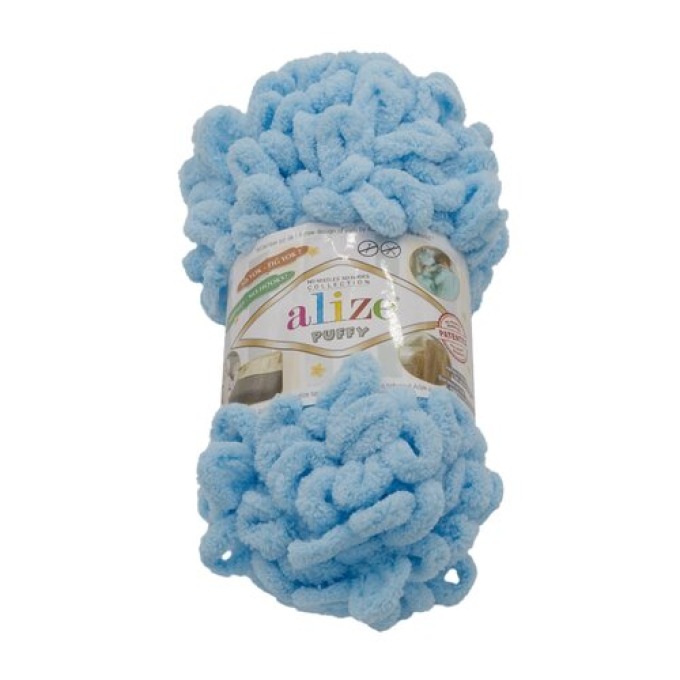 Příze PUFFY světle modrá, 100 g / 9 m