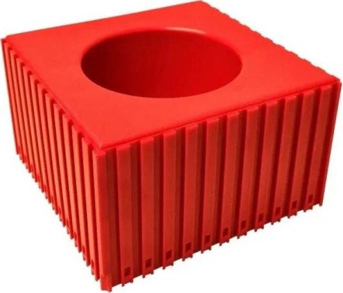 Plastový box pro upínač nástroje typu HSK 100, modul 12x12, 1 dutina, červená