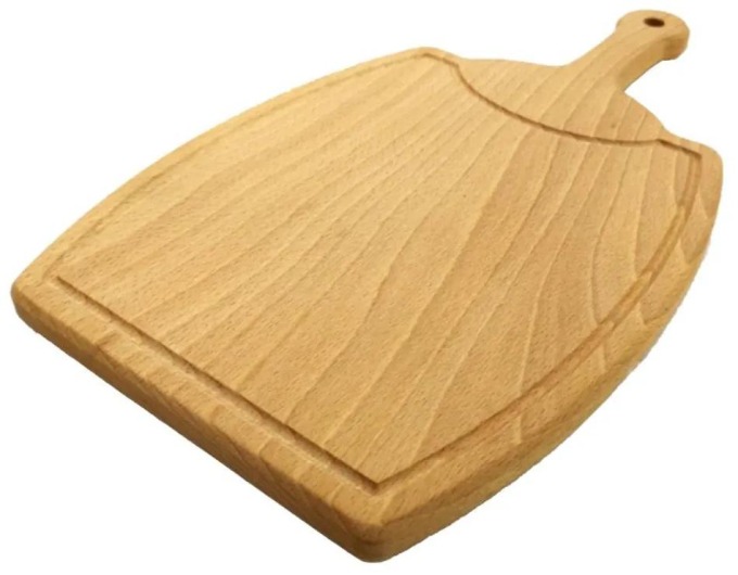 AMADEA Dřevěné prkénko s drážkou ve tvaru sudu, masivní dřevo, 36x21x1,5 cm