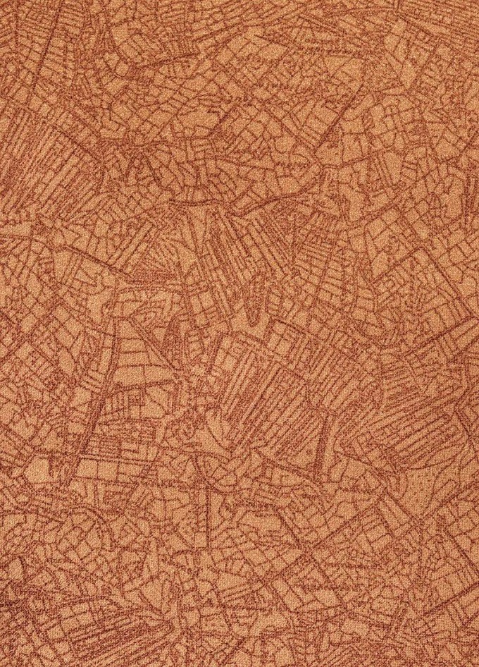 Tištěný abstraktní koberec STORY 84, šíře role 300 cm, Oranžová - originální vzor připomínající mramor či duny, vhodný do moderně zařízených prostor