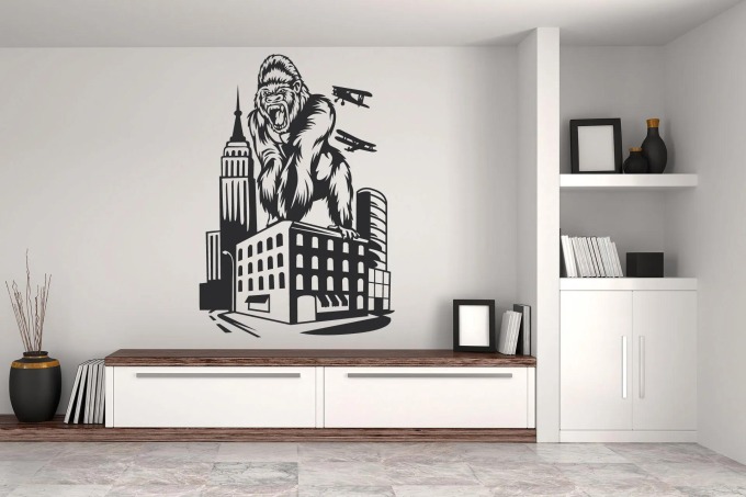 Lepy.cz Samolepka na zeď King kong - Město Velikost (šířka x výška): 40x58cm, Barevná varianta: Levandulová