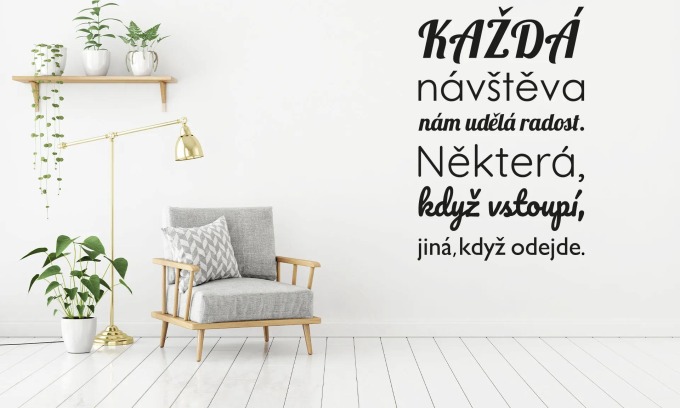 Lepy.cz Samolepka na zeď Návštěva Velikost (šířka x výška): 30x46cm, Barevná varianta: Světle žlutá