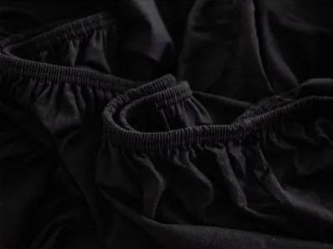 MKLuzkoviny.cz Jersey prostěradlo s lycrou Deluxe 180 × 200 cm – černé