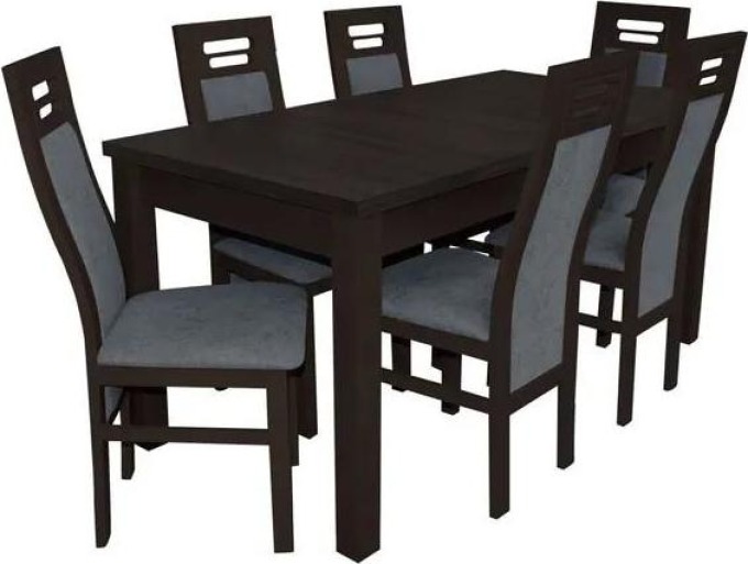 Jídelní set pro 6 osob - RK022, Barva dřeva: bílá, Potah: Casablanca 2304