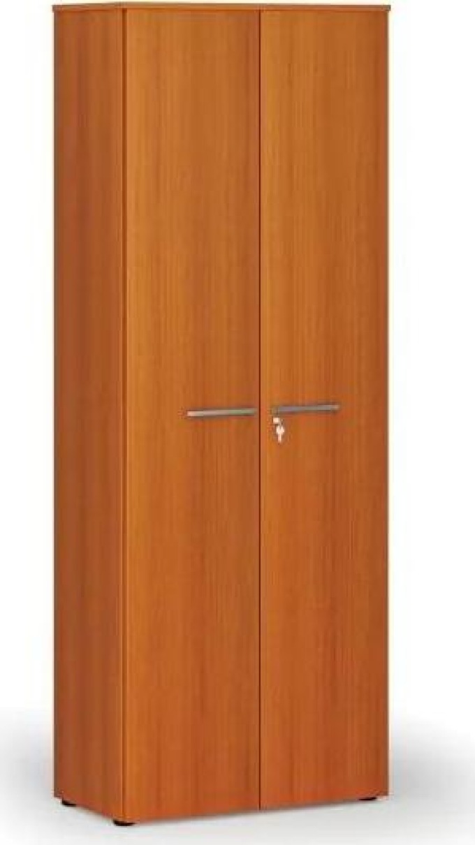 Kancelářská skříň s dveřmi PRIMO WOOD, 2128 x 800 x 420 mm, třešeň