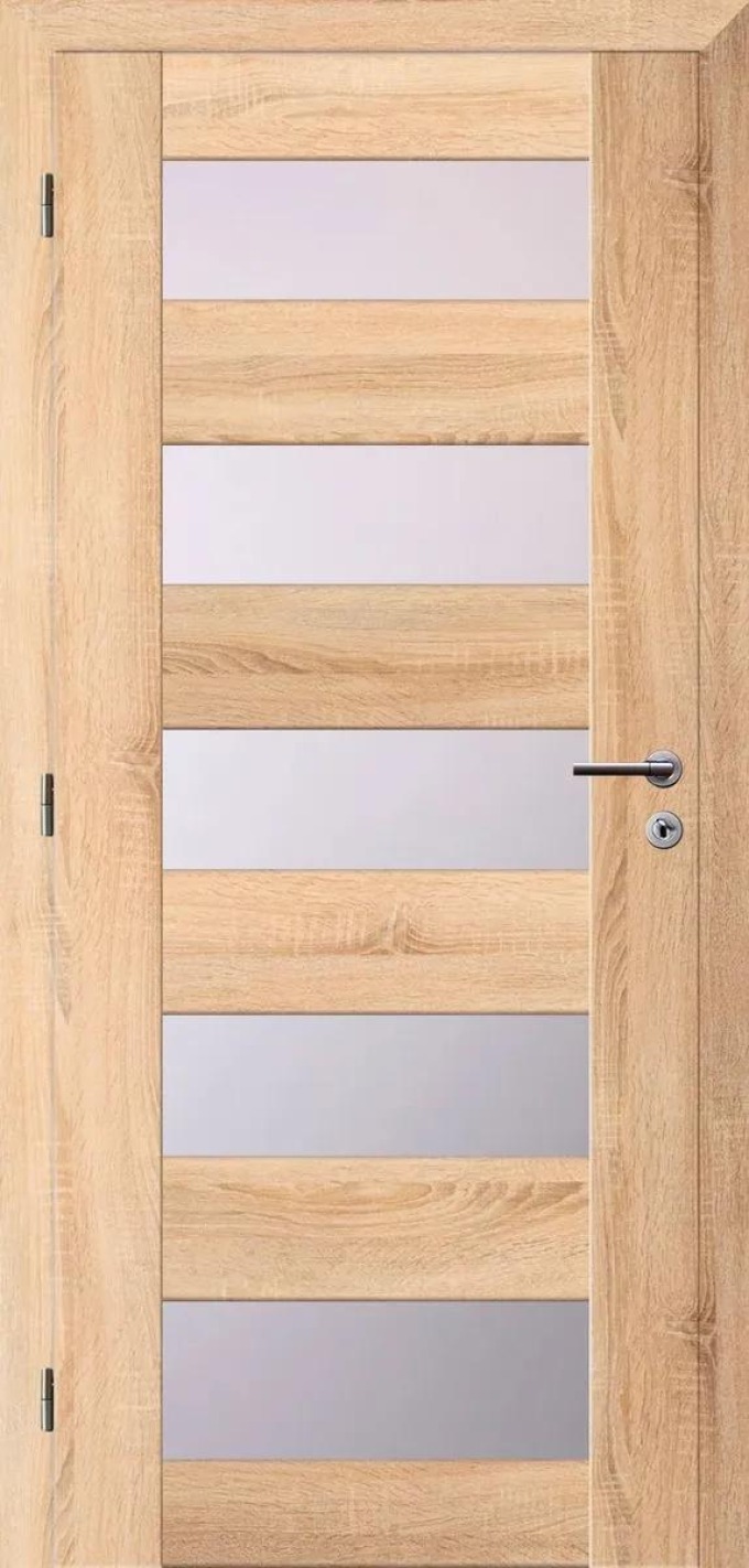 Solodoor Interiérové dveře rámové, 80 L, 850 × 1985 mm, fólie, levé, dub Mystic, prosklené