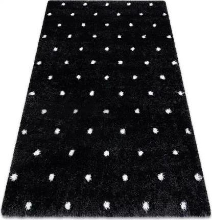 koberec FLUFFY 2370 shaggy tečky antracit / bílá velikost 140x190 cm | krásné koberce cz