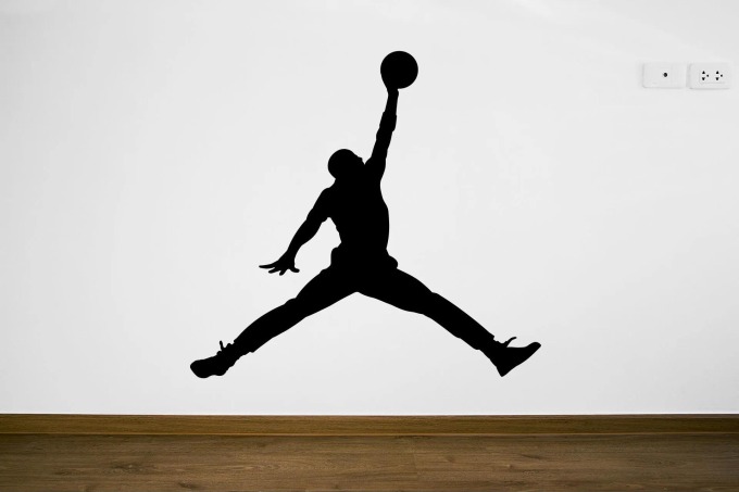 Lepy.cz Samolepka na zeď Jordan - basketbalista Velikost (šířka x výška): 40x37cm, Barevná varianta: Karafiátová růžová