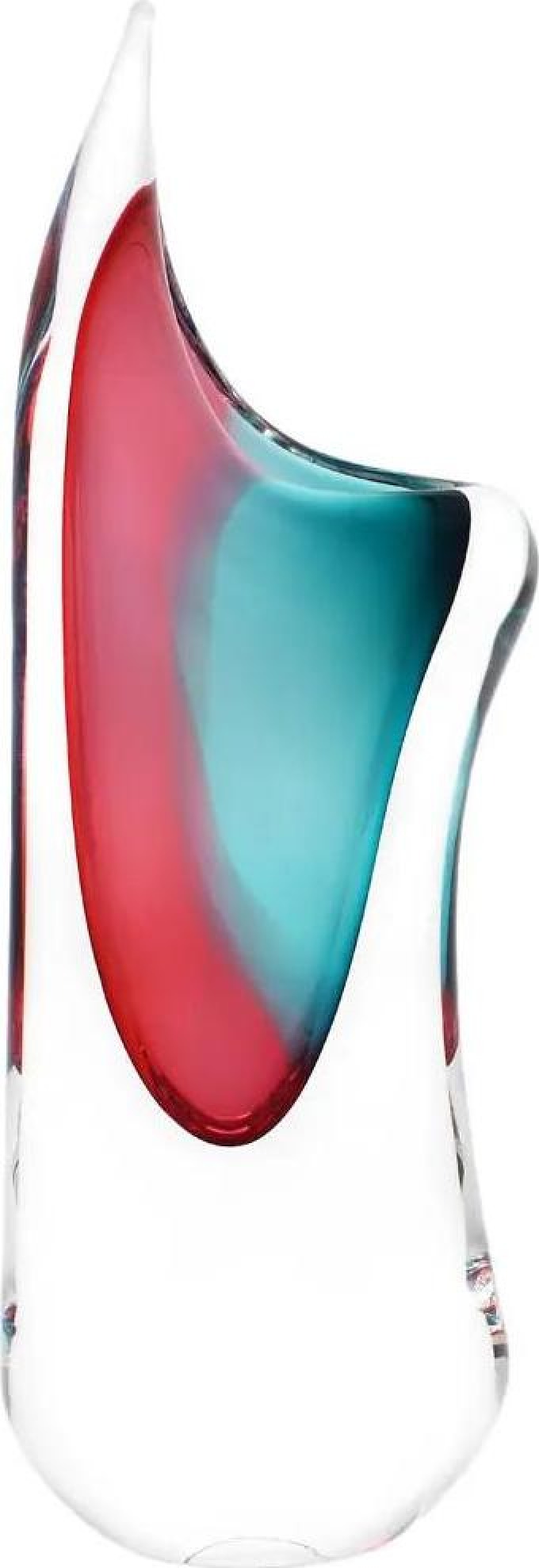 Skleněná váza hutní 04, růžová a tyrkysová, 34 cm | České hutní sklo od Artcristal Bohemia