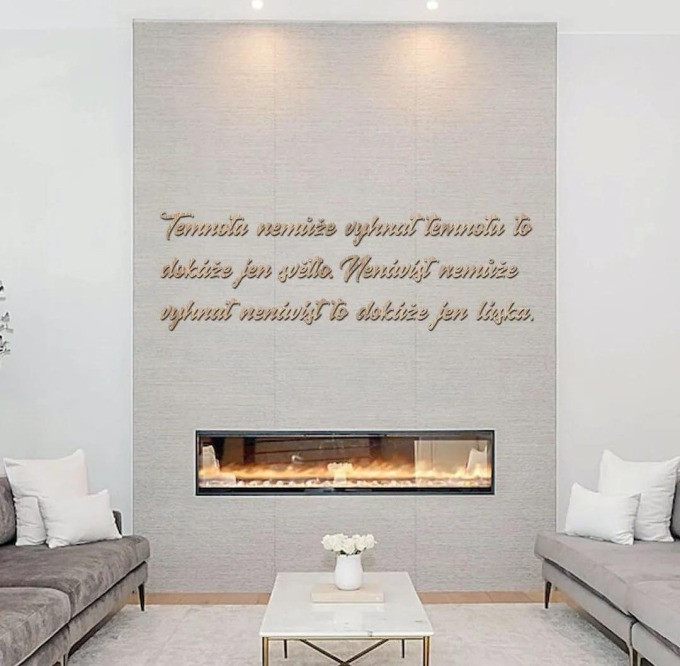 dřevo života Dřevěný nápis na zeď SVĚTLO Barevný vzor: Světlý dub, Velikost textu: 60x19