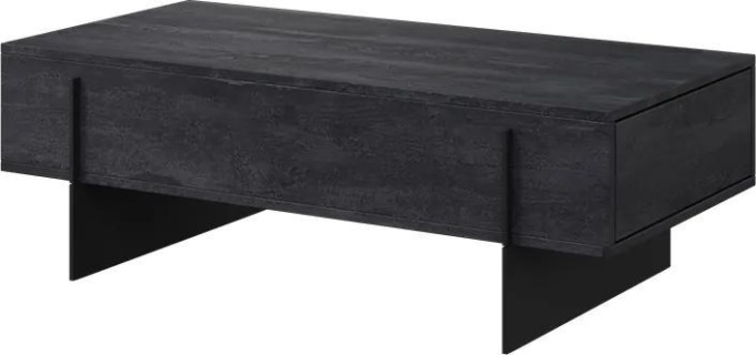 Konferenční stolek Larena - Černý beton / černé nožky