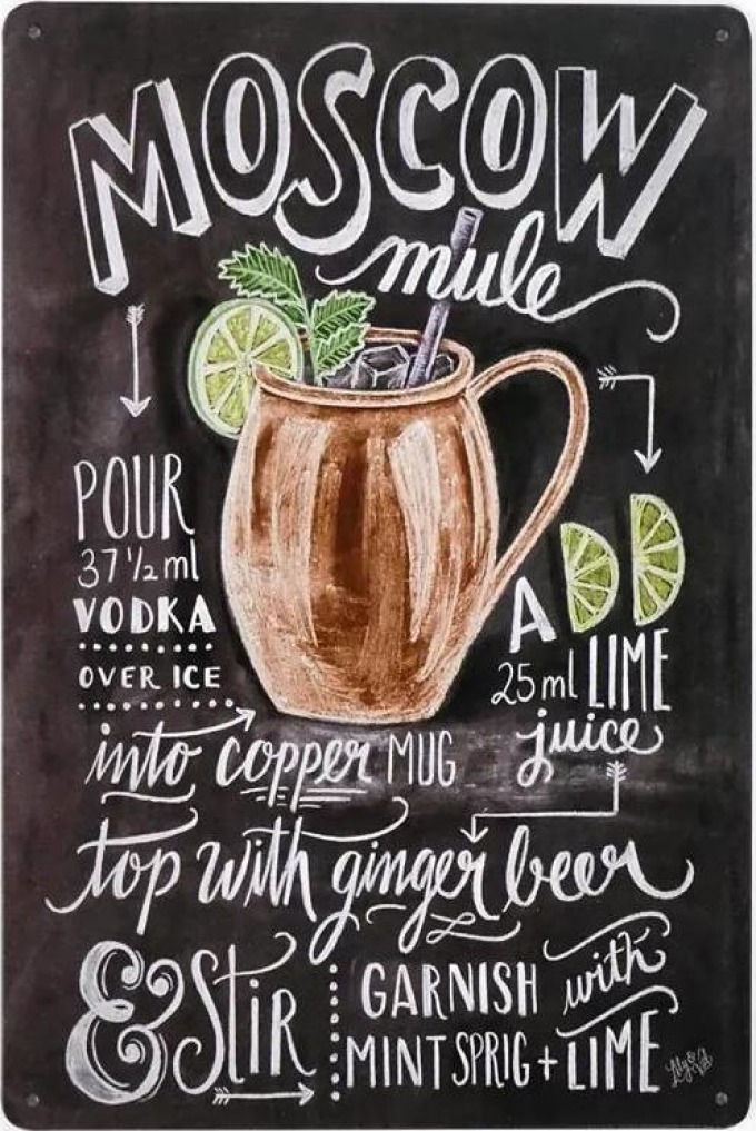 Kovová cedule Moscow Mule