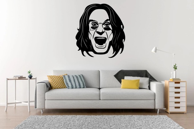 Lepy.cz Samolepka na zeď Ozzy Osbourne Velikost (šířka x výška): 50x55cm, Barevná varianta: Světle šedivá