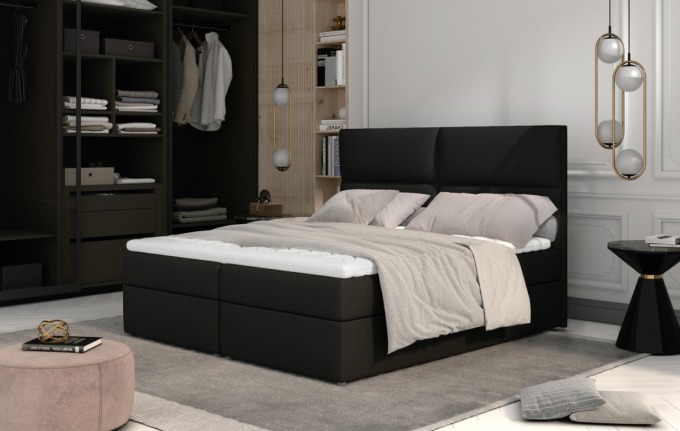 Boxspring PILANSI 14 180x200, černá látka