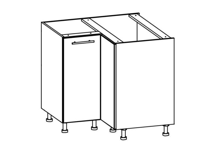 COLBY, dolní rohová skříňka D90NW, bílý lesk