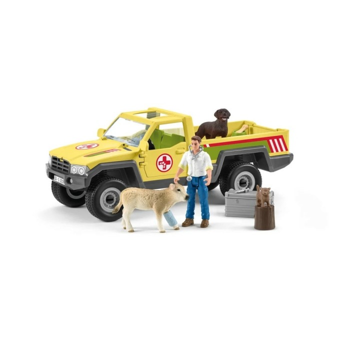 Schleich 42503 Záchranné terénní auto s veterinářem, 28 x 11 x 10,5 cm