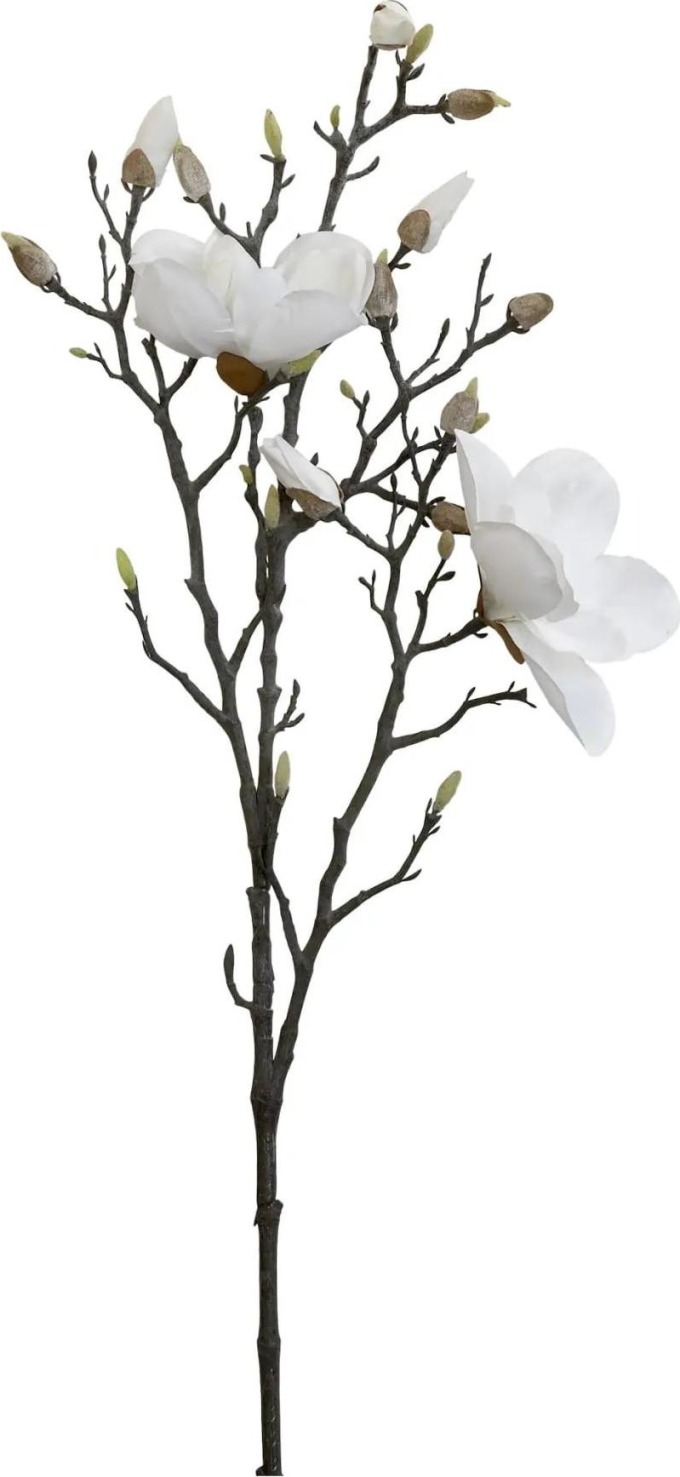 Chic Antique Dekorativní umělé květy Fleur Magnolia, bílá barva, plast