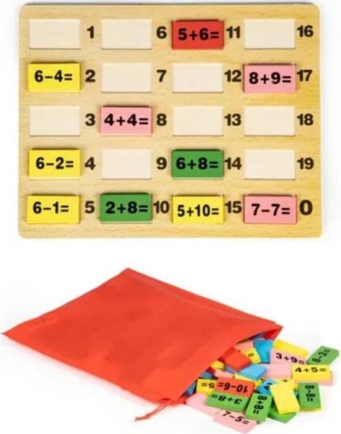 ECOTOYS Dětská dřevěná edukační tabule s příklady