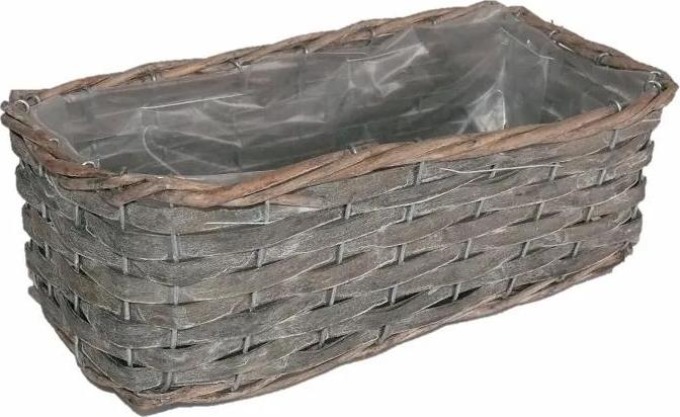 Truhlík proutěný šedý 30 cm s igelitem uvnitř
