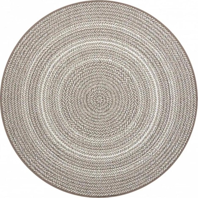 Kusový koberec Boho béžový kruh 120cm - Moderní koberec Polypropylén SISAL z nové kolekce plocho tkaných koberců