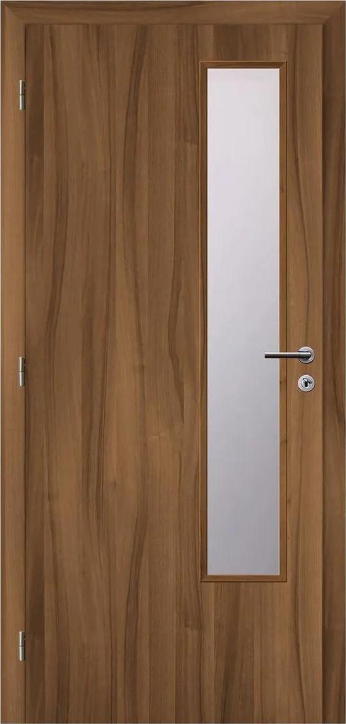 Solodoor Interiérové dveře L2 sklo, 80 L, 850 × 1985 mm, fólie, levé, ořech královský, prosklené