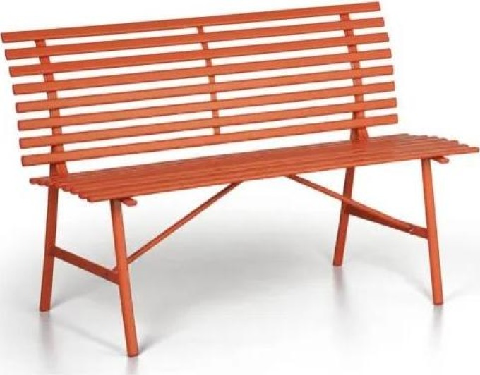 Kovová zahradní lavička SPRING, oranžová