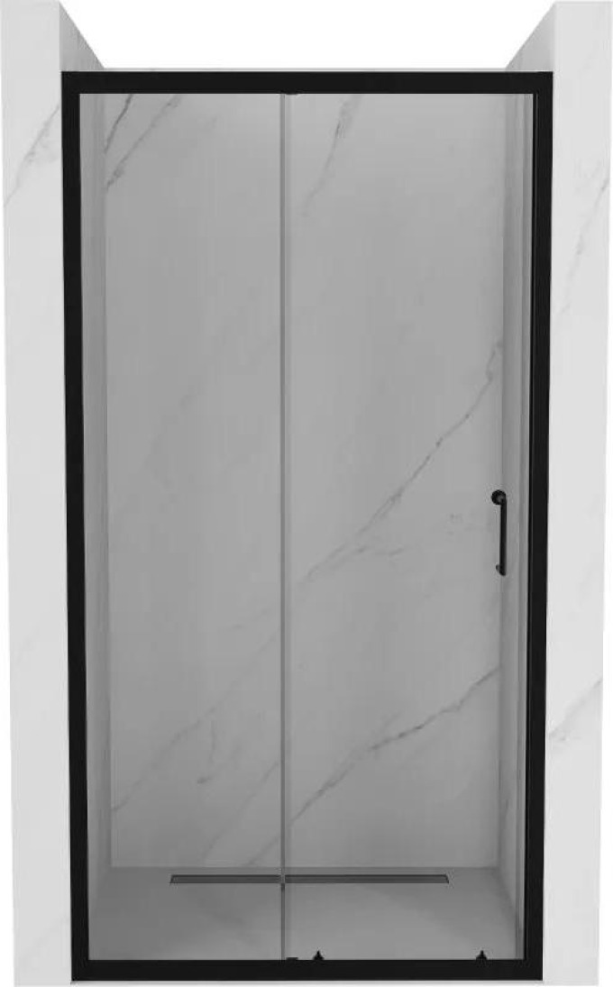 Mexen Apia rozsouvací sprchové dveře 115 cm, Průhledné, Černá - 845-115-000-70-00