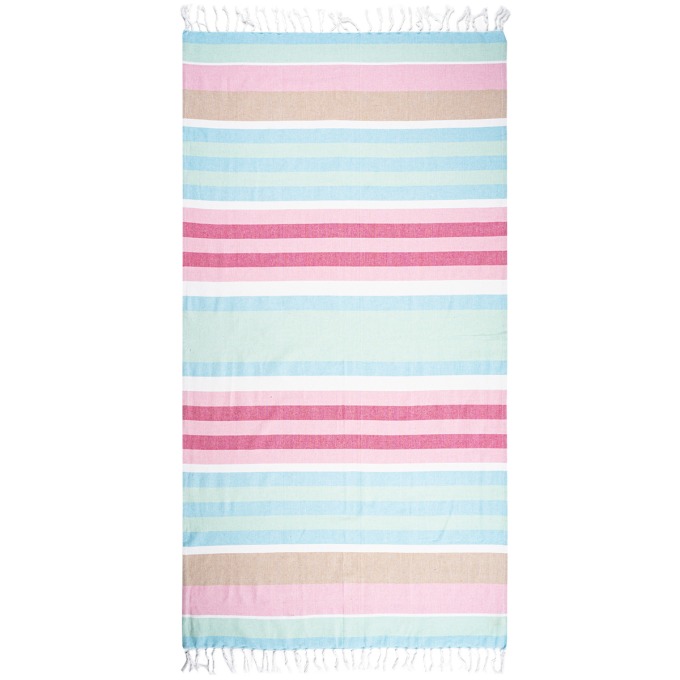 Home Elements Osuška Fouta s třásněmi Stripes pink, 90 x 170 cm