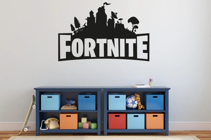 Lepy.cz Samolepka na zeď Fortnite - nápis Velikost (šířka x výška): 60x39cm, Barevná varianta: Jemná růžová