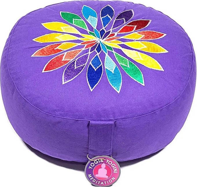 Milujeme Kameny Meditační polštář - Květ - fialový