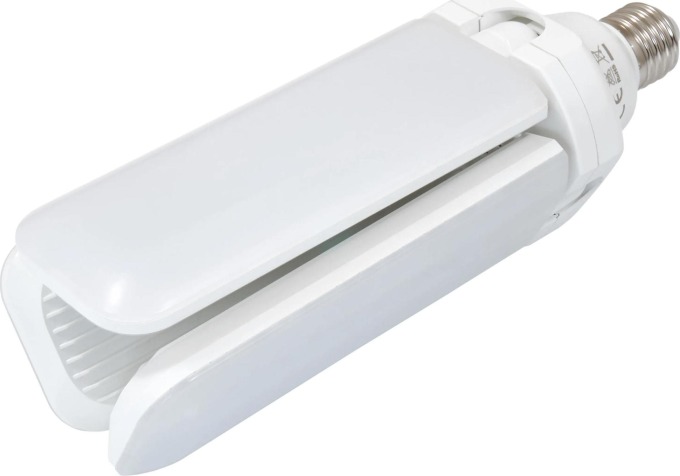 LED žárovka E27 39W 3900Lm s nastavitelnými rameny pro ideální osvětlení v místnostech, odpovídá 99% lustrům, vysoká kvalita a záruka spokojenosti, CE a EMC standardy