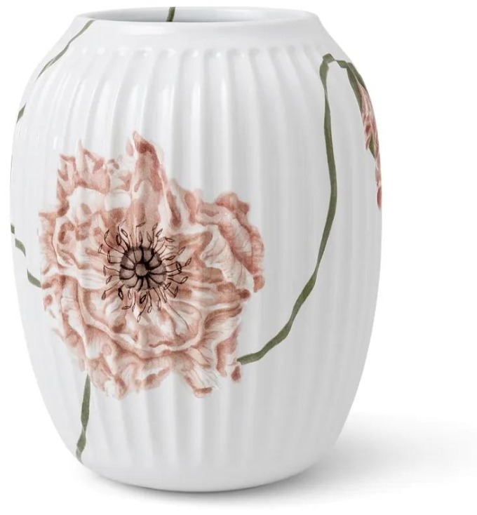 KÄHLER Porcelánová váza Hammershøi Poppy 20 cm, růžová barva, bílá barva, porcelán