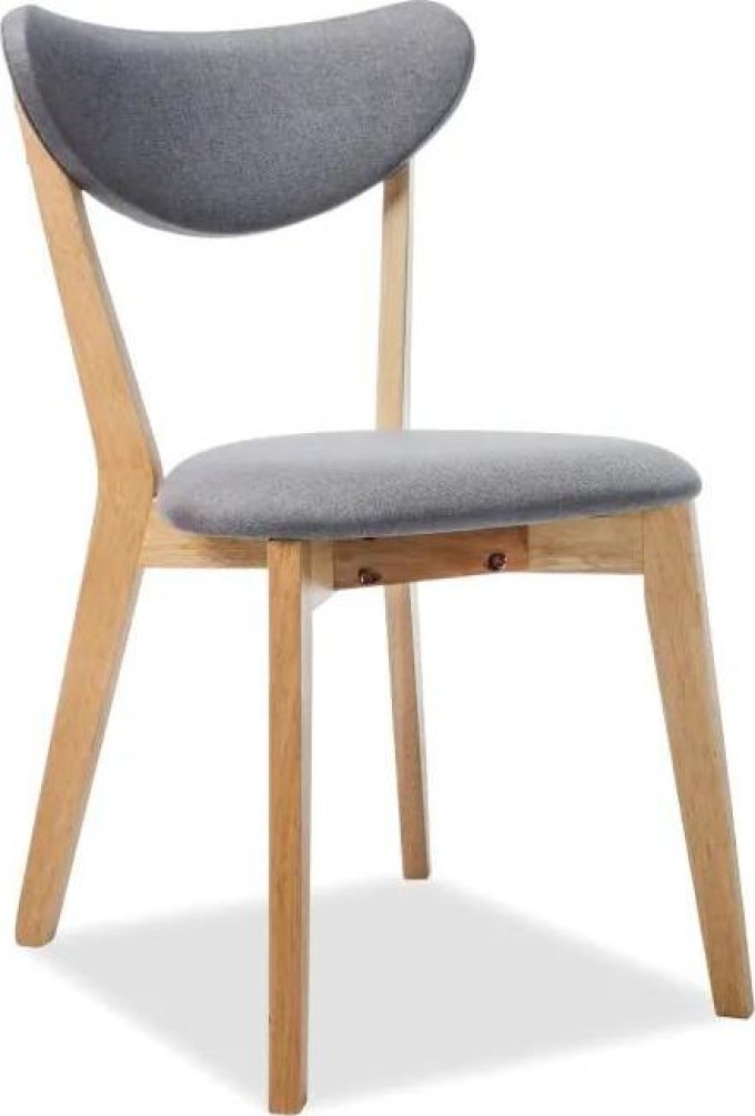 MAXIVA Jídelní židle - BRANDO, čalouněná, dřevěné nohy, šedá