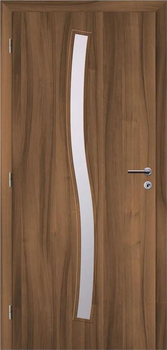 Solodoor Interiérové dveře Etta 1, 70 L, 750 × 1985 mm, fólie, levé, ořech královský, prosklené