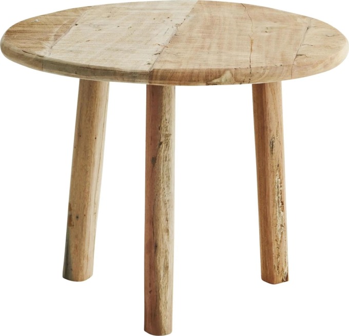 MADAM STOLTZ Konferenční stolek Recycled Wood 45 cm, přírodní barva, dřevo