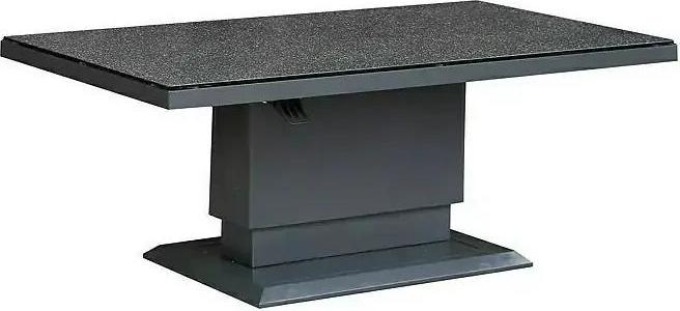 Sunfun Maja Odkládací stolek nastavitelný, 130 × 75 × 53–72 cm, hliník, sklo