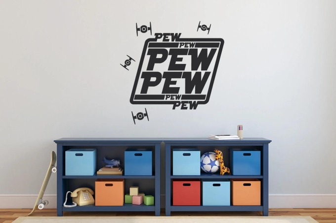 Lepy.cz Samolepka na zeď Star Wars - Pew Velikost (šířka x výška): 40x40cm, Barevná varianta: Levandulová