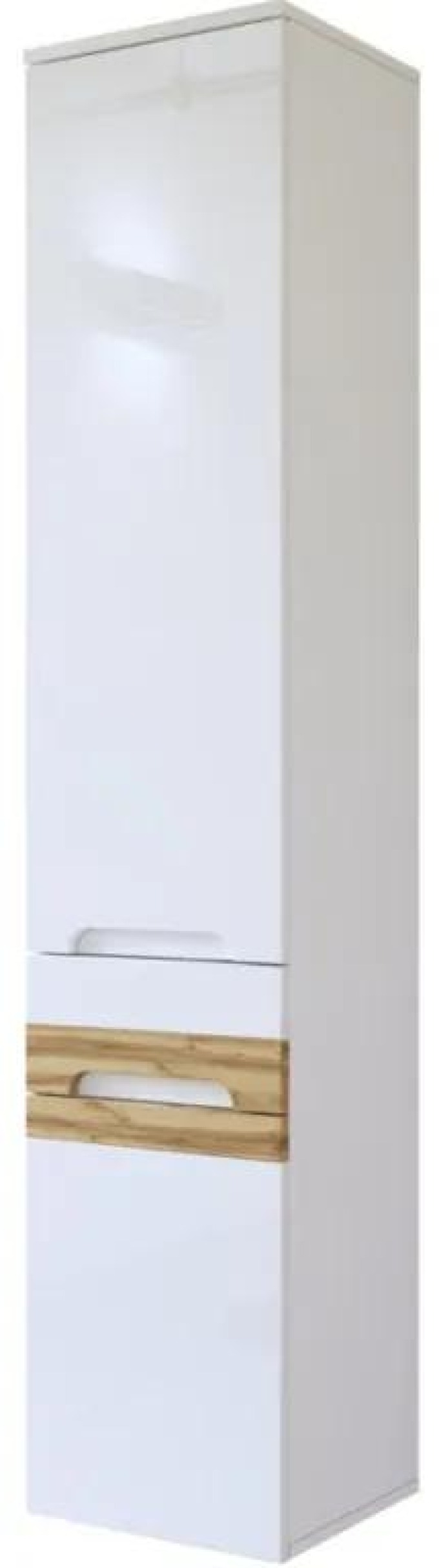 COMAD Vysoká závěsná skříňka - GALAXY 800 white, bílá/lesklá bílá/dub votan