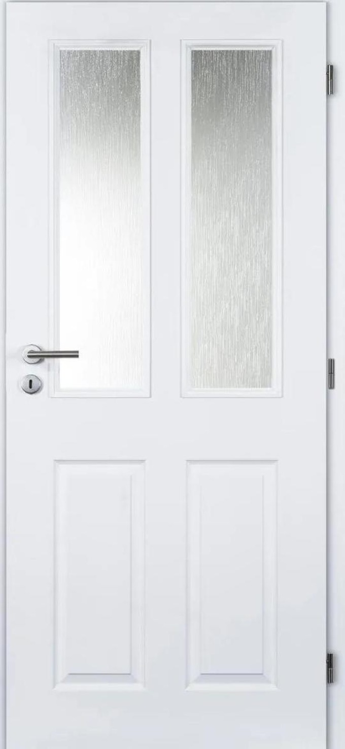 Doornite Achilles Interiérové dveře 80 P, 846 × 1983 mm, lakované, pravé, bílé, prosklené