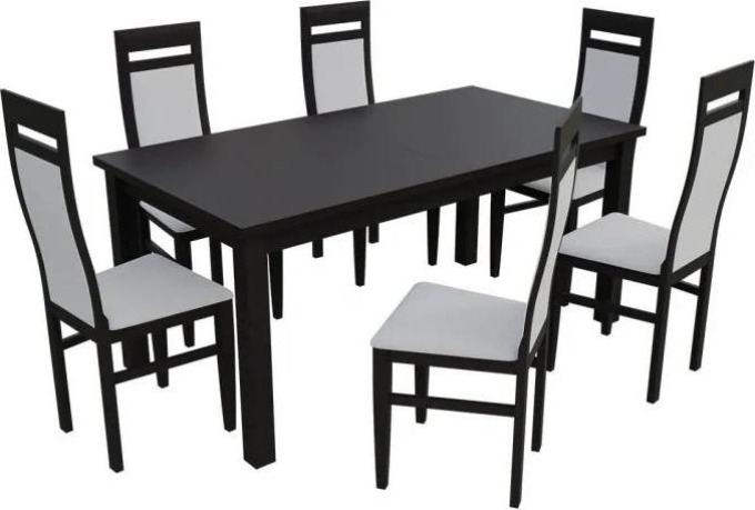Jídelní set pro 6 osob - RK024, Barva dřeva: wenge, Potah: ekokůže Soft 017