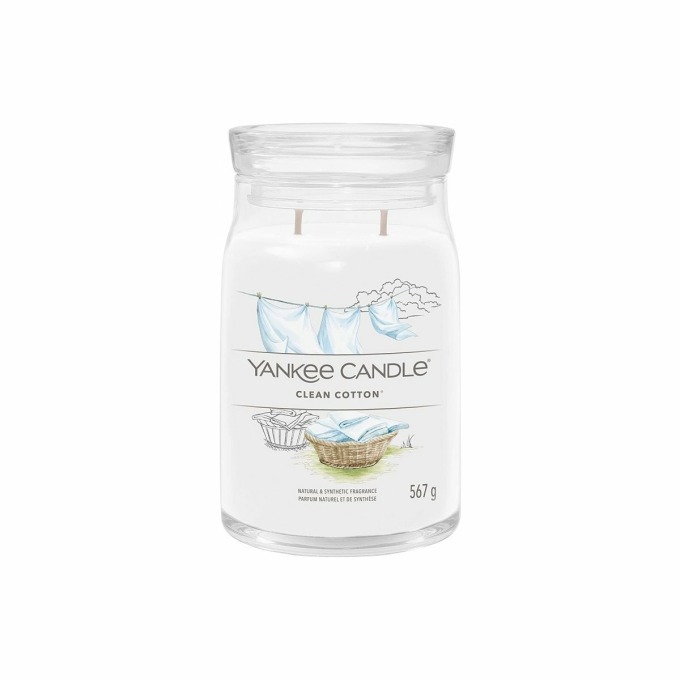 Yankee Candle vonná svíčka Signature ve skle velká Clean Cotton, 567 g