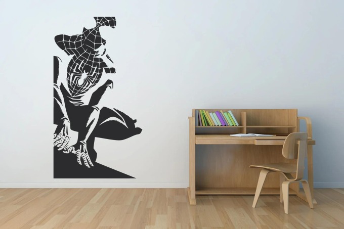 Lepy.cz Samolepka na zeď Spiderman Velikost (šířka x výška): 30x55cm, Barevná varianta: Světle žlutá
