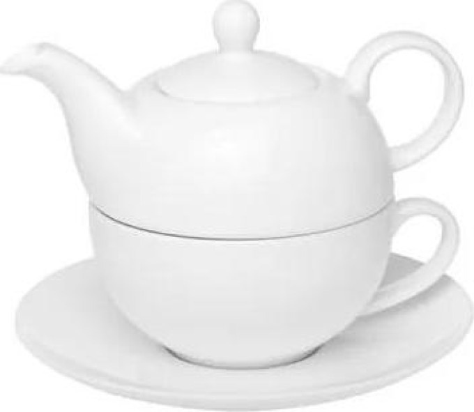 Porcelánová souprava tea for one s nerezovým sítkem - konvice a šálek s objemem 0,4 l a 0,225 l