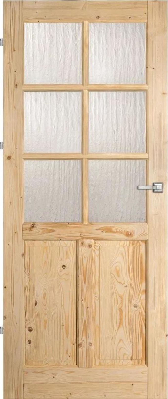 Verona Interiérové dveře 6Lux Eco, 80 L, 850 × 1985 mm, masivní dřevo, levé, smrk, prosklené